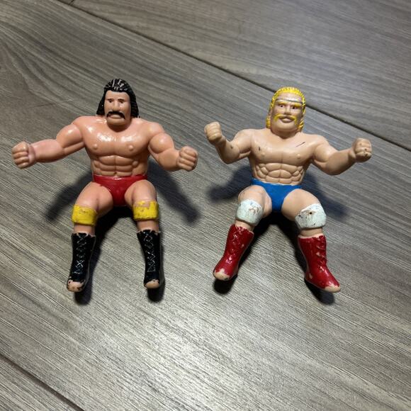 Vintage 1980's Set of 2 Bootleg Thumb Wrestlers WWE Hulk Hogan and Big Al - Picture 1 of 5